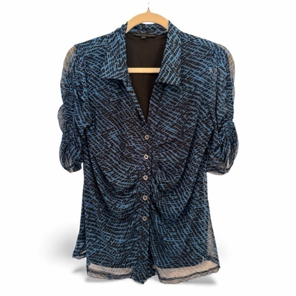 JANE + DELANCEY M Ruched Lined Fitted Blouse